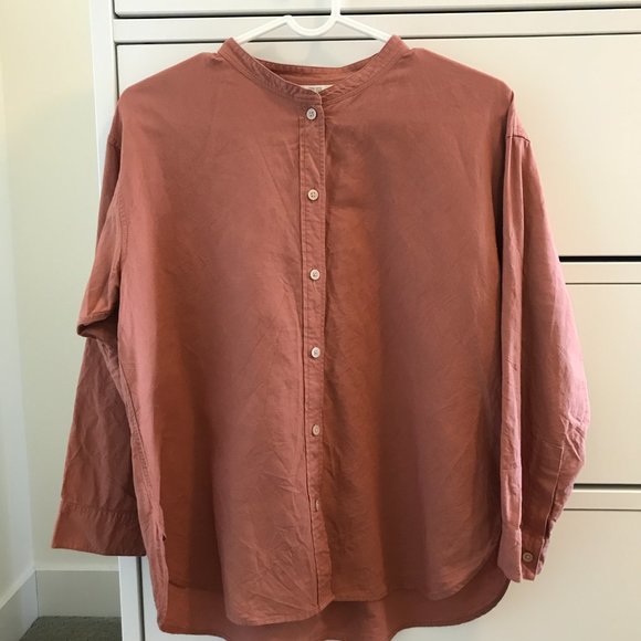 Uniqlo Rust Linen Shirt - Size - Picture 2 of 6